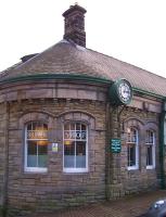 The north corner of the former Alnwick station in February 2012. The main entrance to what is now <I>'Barter Books'</I> is just off picture to the right.<br><br>[Colin Alexander 16/02/2012]