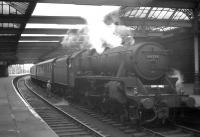 Black 5 no 45251 on a Glasgow - Stranraer boat train standing at Ayr station in May 1963. The locomotive was withdrawn from Ardrossan shed just over 6 months later. <br><br>[R Sillitto/A Renfrew Collection (Courtesy Bruce McCartney) 25/05/1963]