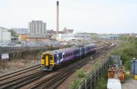 A Northern 158 photographed shortly after leaving Hull station in April 2009. The train, which originated from Bridlington, is destined for Sheffield. <br><br>[John Furnevel 23/04/2009]