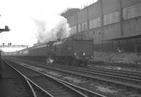 An ecs working leaving Heaton carriage sidings for Newcastle Central in May 1964 behind Gresley V3 no 67636.<br><br>[K A Gray 02/05/1964]