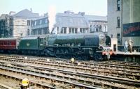 Stanier Coronation Pacific no 46239 <I>City of Chester</I> gets ready to take the 'Mid-Day Scot' out of Glasgow Central on 3 September 1959.<br><br>[A Snapper (Courtesy Bruce McCartney) 03/09/1959]