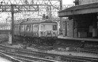 Class 311 unit 110 arrives at Glasgow Central in March 1974.<br><br>[John McIntyre /03/1974]