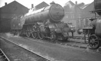 V2 2-6-2 no 60955 photographed in the shed yard at Kingmoor on 18 April 1965 having presumably worked in earlier from Edinburgh. 60955 was withdrawn from St Margarets shed in September the following year. <br><br>[K A Gray 18/04/1965]