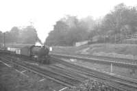 An unidentified class K1 2-6-0 with an up train of mineral wagons passing Low Fell, Gateshead, on 13 October 1962.<br><br>[K A Gray 13/10/1962]
