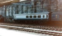 Once the most popular coach on the <I>The Tees-Tyne Pullman</I>, the <I>Hadrian Bar</I> stands in a siding at Carlisle station in March 1983.<br><br>[Colin Alexander /03/1983]