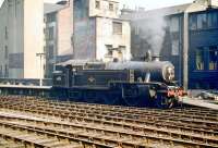 Fairburn 2-6-4T no 42171 takes a break between station pilot duties at the south end of Glasgow Central station on 5 September 1959.<br><br>[A Snapper (Courtesy Bruce McCartney) 05/09/1959]