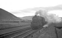 Black 5 no 45013 with a freight at Elvanfoot in 1963.<br><br>[R Sillitto/A Renfrew Collection (Courtesy Bruce McCartney) //1963]