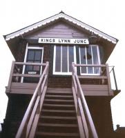 Kings Lynn Junction signal box, January 1987. <br><br>[Ian Dinmore /01/1980]