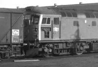 An Inverness BRCW Type 2 and ex-banana van parked at Inverness MPD in the late 1960s. Note the tablet catcher mounted on the loco cab side - these remained in operation until the Highland Main Line switched from token working to tokenless block in 1969.<br><br>[David Spaven //]