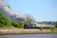 <I>'The Caledonian'</I>, hauled by no 5043 <I>Earl of Mount Edgcumbe</I>, drawing away from Newmills and approaching Low Valleyfield on 27 May 2012.<br><br>[Bill Roberton 27/05/2012]