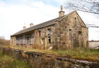 The surviving station building on the down platform at Grantown-on-Spey East, seen here on 21 May 2012. For a photograph taken from a similar viewpoint some forty four years earlier [see image 26143]. <br><br>[John Furnevel 21/05/2012]