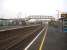 Pembrey & Burry Port station looking west. The brown wooden building beyond the footbridge is the local tourist information office and part time Arriva Trains Wales travel centre.  <br><br>[David Pesterfield 15/03/2012]