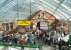 Weekend use of the considerable concourse space available under the recently refurbished glass roof at Tynemouth station on Saturday 31 March 2012. The view shows part of the popular Tynemouth weekend market in full swing.<br><br>[Colin Alexander 31/03/2012]