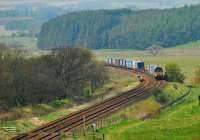 The 4A13 Grangemouth to Aberdeen intermodal service heads north towards Blackford in May 2012.<br><br>[Ewan Crawford 22/05/2012]