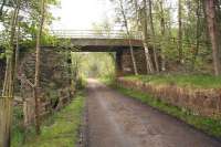 Platform remains at Advie in May 2012. View north east towards Craigellachie.<br><br>[John Furnevel 25/05/2012]
