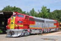 The official unveiling of the restored F7As at Motive Power & Equipment Solutions, Inc. in Greenville, SC, on Saturday 9th June 2012 [see image 39260]. Although neither locomotive was owned or operated by the ATSF Railroad, both were finished in Santa Fe <i>'Warbonnet'</i> livery. The 1953 vintage locomotives are destined for the Galveston Railroad Museum in Texas. <br><br>[Andy Carr 09/06/2012]