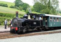 No 822 <I>The Earl</I> stands at the platform at Llanfair Caereinion in June 2012. <br><br>[Peter Todd 14/06/2012]
