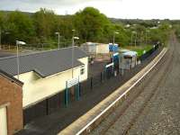 Looking south over Fishguard and Goodwick Station on 22 May 2012, a week after reopening following closure in 1964. A fair number of passengers had alighted from the recent 18.46 arrival formed of 150217, which had then continued on to the harbour station to complete the service from Gloucester. A shuttle to Clarbeston Road and return then ensued, before ending the day at Carmarthen.<br><br>[David Pesterfield 22/05/2012]