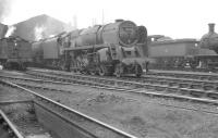 The shed yard at 12C Carlisle Canal in July 1961, with BR Standard class 9F 2-10-0 no 92162 centre stage.<br><br>[K A Gray /07/1961]