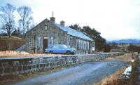 The former GNSR Grantown-on-Spey East Station photographed on 3 January 1980. The building still stands [see image 38990].<br><br>[Peter Todd 03/01/1980]
