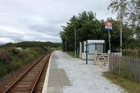 Another picture of the tidy station at Duirinish, this time looking east towards Plockton. This is the first of nine surviving intermediate stations between Kyle and Dingwall and, like several others on the line, is a request stop where many trains pass through without calling. <br><br>[Mark Bartlett 10/07/2012]