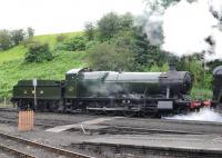 GWR 2-8-0 no 2857 in action at Bridgnorth on the Severn Valley Railway on 2 August 2012.<br><br>[Peter Todd 02/08/2012]