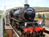 K1 2-6-0 no 62005 stands at Fort William on 20 June 2012 shortly before its scheduled departure time with the morning 'Jacobite' service to Mallaig. <br><br>[David Pesterfield 20/06/2012]