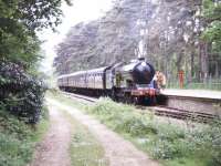 A train has arrived at Holt station on 3 June 1995 behind restored B12 4-6-0 no 8572.<br><br>[Ian Dinmore 03/06/1995]