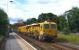 Ballast machine running east through Wylam station on 7 August 2012 heading towards Newcastle. <br><br>[John Steven 07/08/2012]