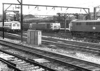 Scene at Crewe station in the summer of 1970, featuring a pair of class 50 locomotives. These had been recently deployed to double head accelerated services operating north of Crewe pending completion of the Weaver Junction - Glasgow electrification.<br><br>[John Furnevel 30/06/1970]