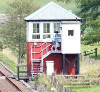 Lunch arrives at Greenloaning signal box on 21 June 2005.<br><br>[John Furnevel 21/06/2005]