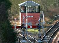 The signal box at Hilton Junction in February 2005. Ladybank to the left, Gleneagles to the right. <br><br>[John Furnevel 12/02/2005]