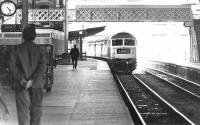 A WCML train from the north arrives at Preston in 1972.<br><br>[John Furnevel 02/09/1972]