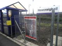 A wave from Bill Douglas to passengers at Newcraighall on 14 April 2012 [see news item].<br><br>[John Yellowlees 14/04/2012]