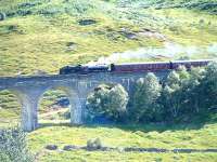 K1 No 62005 <i>Lord of the Isles</i> crosses Glenfinnan Viaduct with <i>The Jacobite</i> on 28 July 2005.<br><br>[John Gray 28/07/2005]