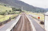 Helmsdale. View from the footbridge looking north west. The engine shed was on the left and the turntable pit is visible. 1994.<br><br>[John Gray //]