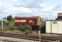 EWS liveried 08752 stands in the sidings at Didcot on 23 August 2012.<br><br>[Peter Todd 23/08/2012]