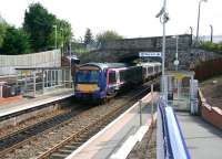 A Cowdenbeath - Edinburgh Waverley service leaves South Gyle station on 30 August 2012.<br><br>[John Furnevel 30/08/2012]