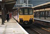 Having just arrived at platform 3c at the south end of Preston station, Northern 150132 is already preparing to make the return journey to Ormskirk on 5 September 2012.<br><br>[John McIntyre 05/09/2012]