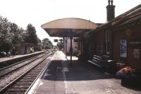 Platform scene at the restored Isfield station in the summer of 1988. [See image 21964]<br><br>[Ian Dinmore /07/1988]