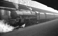 Holbeck 'Jubilee' no 45608 <I>Gibraltar</I> with a train at Bradford Forster Square in May 1962.<br><br>[K A Gray 05/05/1962]