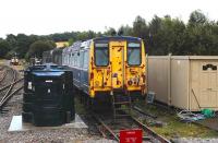 BR Class 140 DMU in the sidings at Dufftown in September 2012. [See image 24656]<br><br>[Peter Todd 18/09/2012]