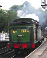 Gresley N2 0-6-2 tank No. 1744 backs down onto its train at Grosmont on 20 September. It's a long way from Kings Cross and suburban commuter duties!<br><br>[Brian Taylor 20/09/2012]