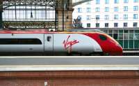 The 11.40 Virgin Pendolino for London Euston prepares to leave Glasgow Central on 28 September 2012. The future of the WCML franchise, recently awarded to First Group, is currently the subject of a legal challenge mounted by Virgin Trains. [See recent news items]<br><br>[John Furnevel 28/09/2012]