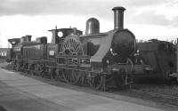 LNWR 3020 <I>Cornwall</I> and Ramsbottom 0-4-0ST in the yard at Crewe Works. The photograph is thought to have been taken in 1960.<br><br>[K A Gray //1960]