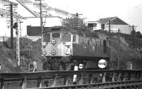 BRCW Type 2 no. 26028 passes Ferryhill Junction on 25 May 1975 and heads for the MPD.<br><br>[John McIntyre 25/05/1975]
