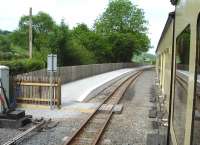 The new westbound platform at Capel Bangor in May 2012, seen from the 10.30 Vale of Rheidol service to Devils Bridge. <br><br>[David Pesterfield 30/05/2012]