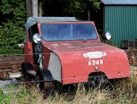 Former British Railways track maintenance and inspection vehicle no A34W on display at Milton of Crathes on 10 October 2012.<br><br>[Brian Taylor 10/10/2012]