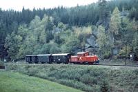 No, not someone's garden railway, but the 760mm Waldviertelbahn of the Austrian State Railways in 1985. No. 2091.007 works a Gmnd to Gross Gerungs train in the vicinity of Langschlag.<br><br>[Bill Jamieson 07/10/1985]