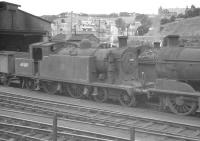 C16 4-4-2T no 67489 on Hawick shed, probably in the late 1950s [see image 30744].<br><br>[K A Gray //]